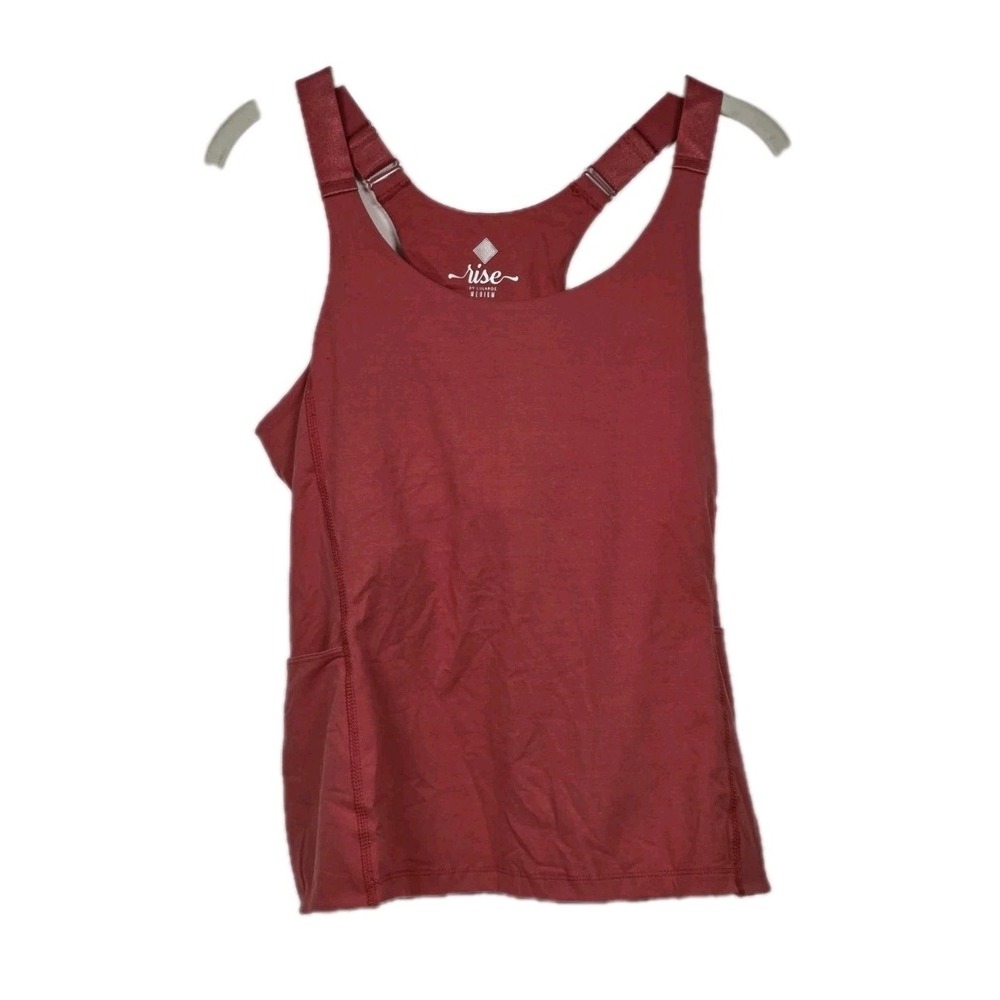 Rise Lularoe Women's Active Tank Top Racerback Side Pockets Built-in Bra Medium